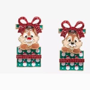 BaubleBar Disney Chip and Dale Present Christmas Earrings Bnib Ta M LS
